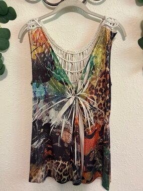 Y2K Grunge Leopard Mixed Print Tank Top✨